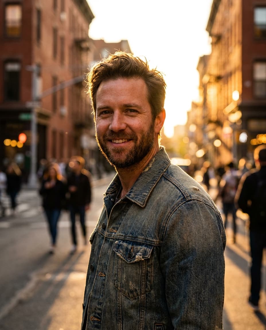Portrait im Gegenlicht der goldenen Stunde